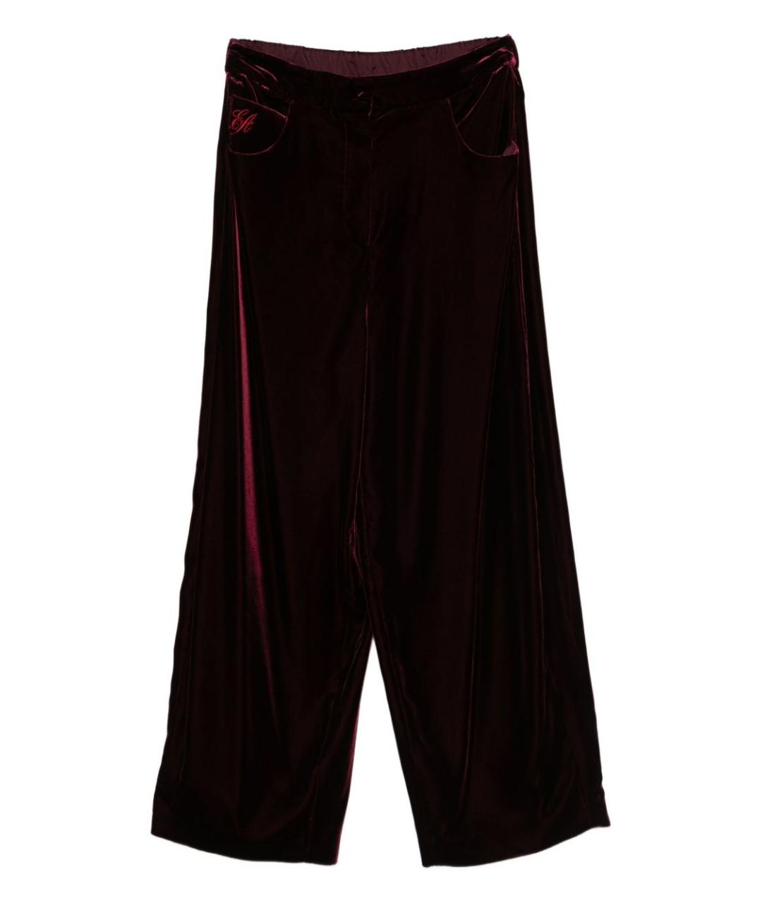 EMPORIO ARMANI Бордовые вискозные брюки широкие, фото 1