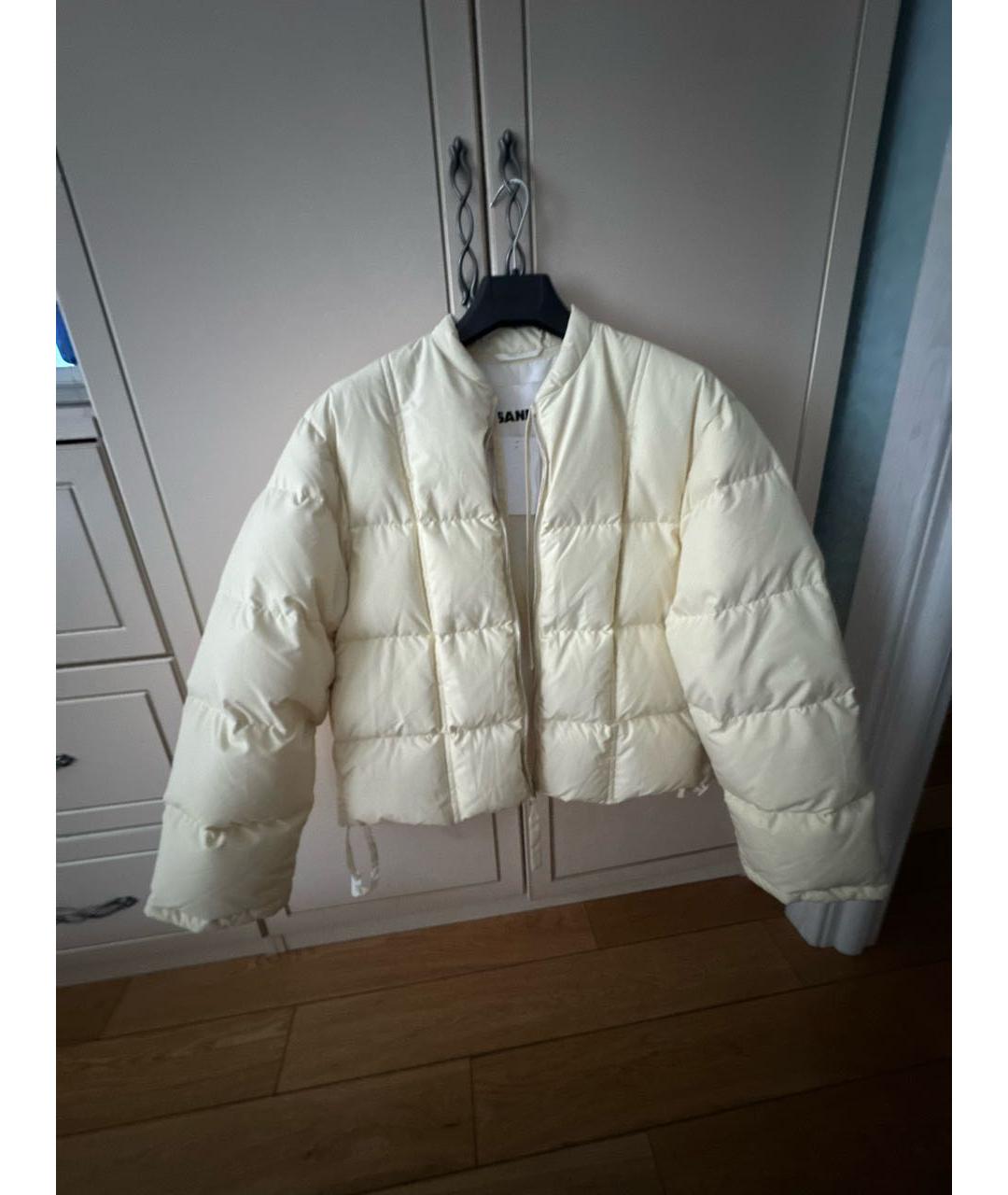 JIL SANDER Бежевый синтетический пуховик, фото 4