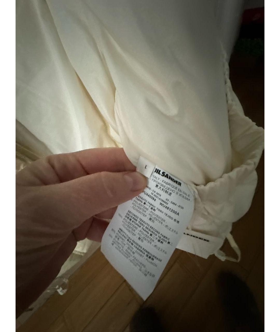 JIL SANDER Бежевый синтетический пуховик, фото 5