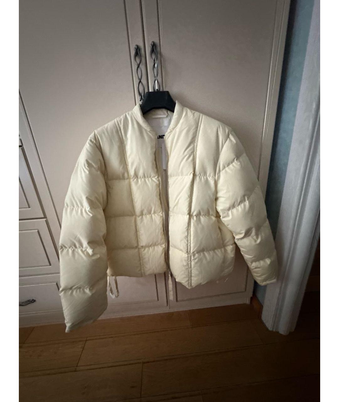 JIL SANDER Бежевый синтетический пуховик, фото 9