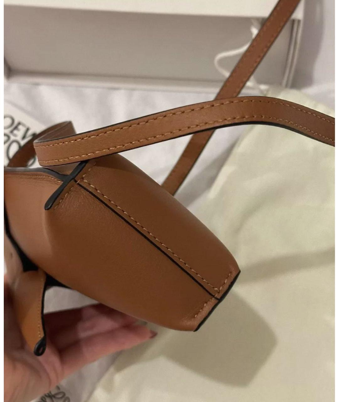 LOEWE Коричневая кожаная сумка через плечо, фото 5