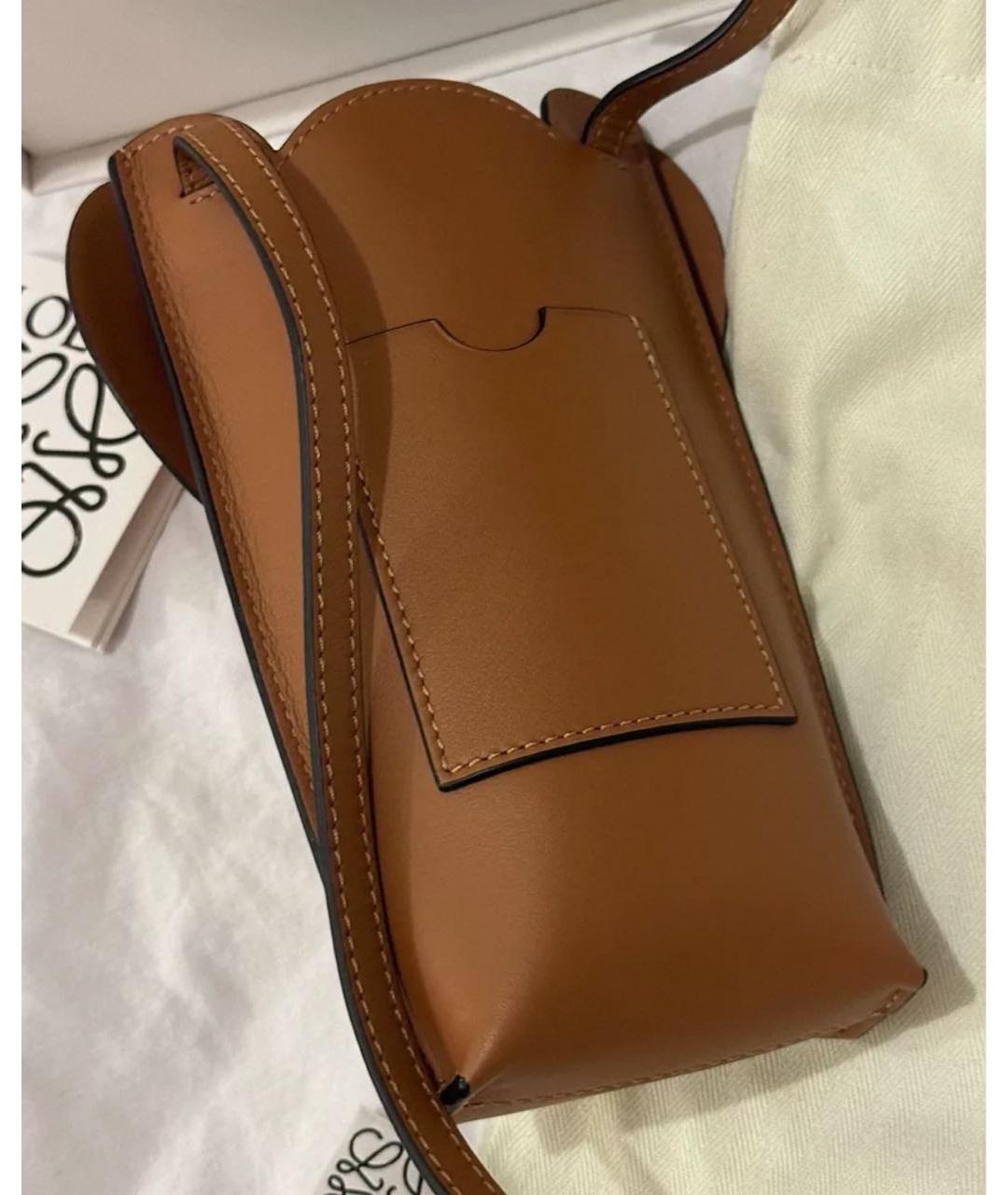 LOEWE Коричневая кожаная сумка через плечо, фото 3