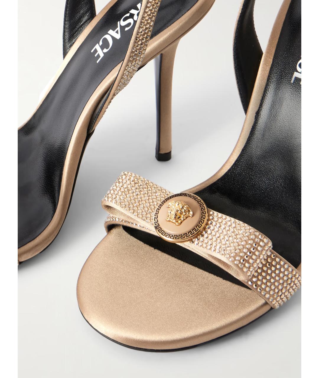 VERSACE Бежевые босоножки, фото 4