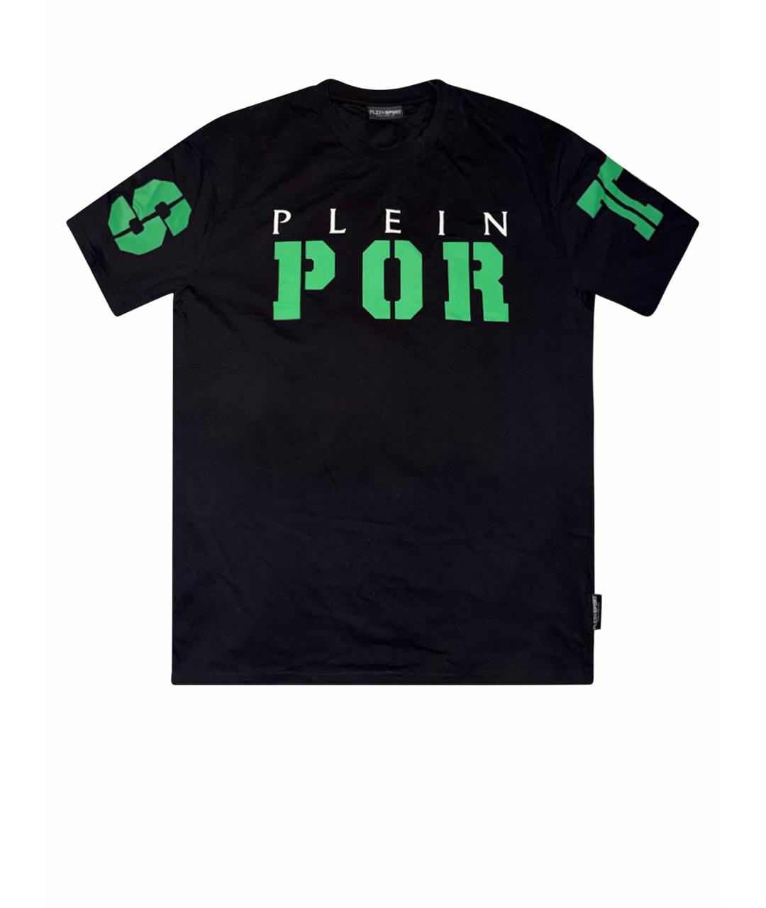 PLEIN SPORT Черная хлопковая футболка, фото 1