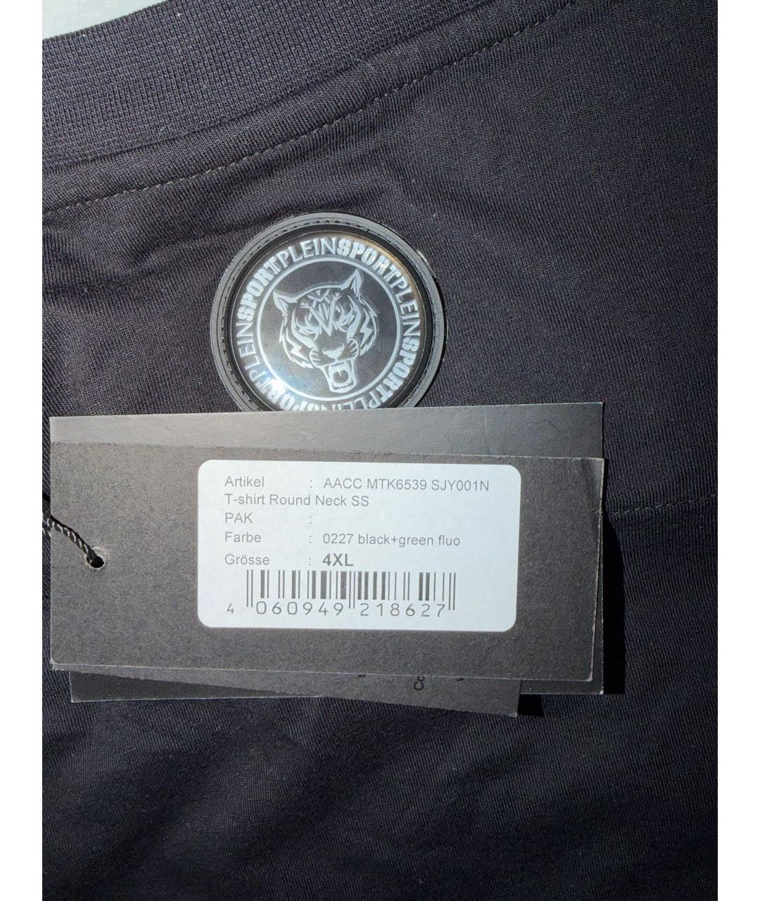 PLEIN SPORT Черная хлопковая футболка, фото 4
