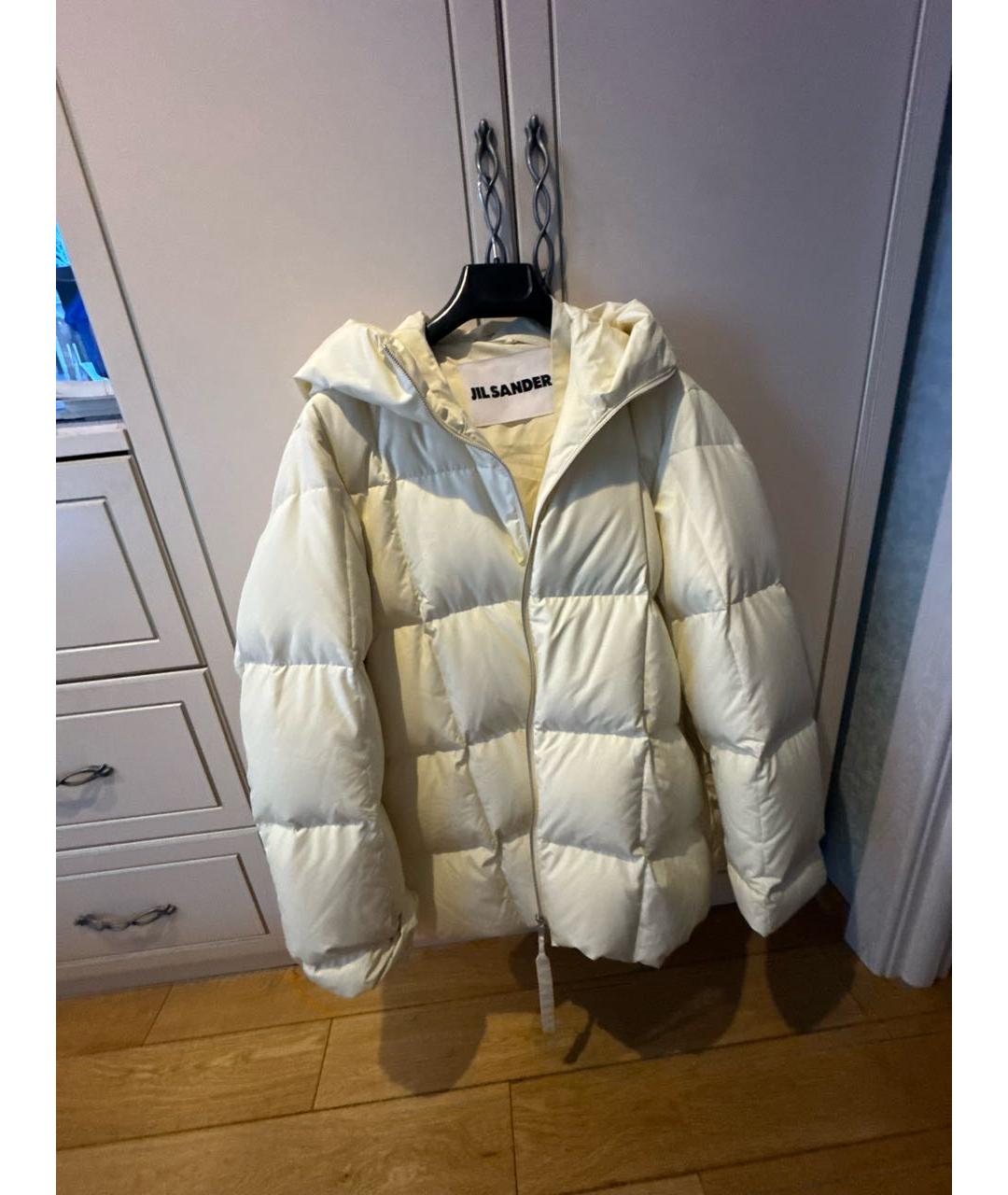 JIL SANDER Бежевый синтетический пуховик, фото 8