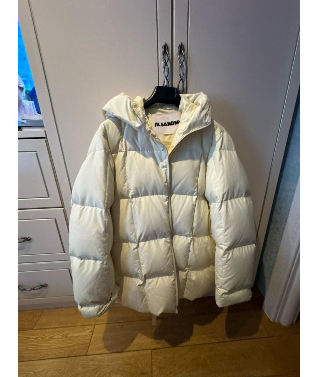 JIL SANDER Бежевый синтетический пуховик, фото 4
