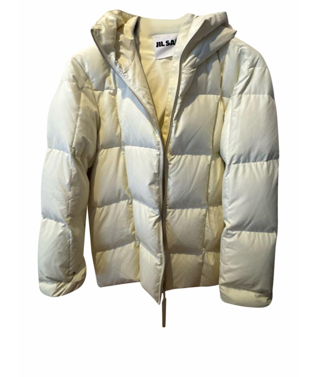JIL SANDER Бежевый синтетический пуховик, фото 1