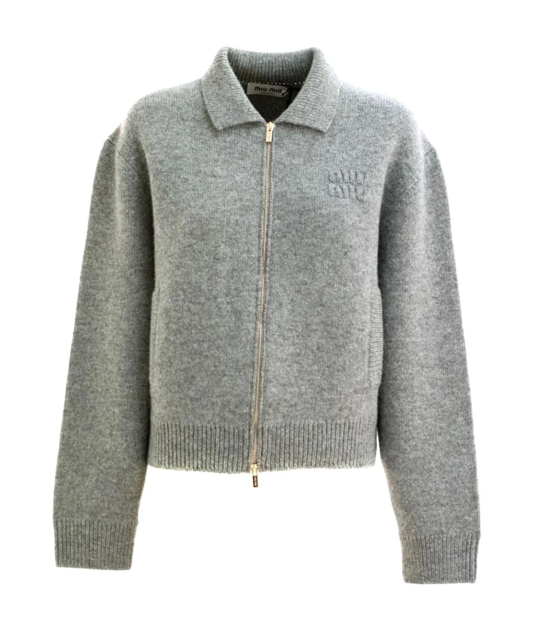 MIU MIU Серый шерстяной кардиган, фото 1