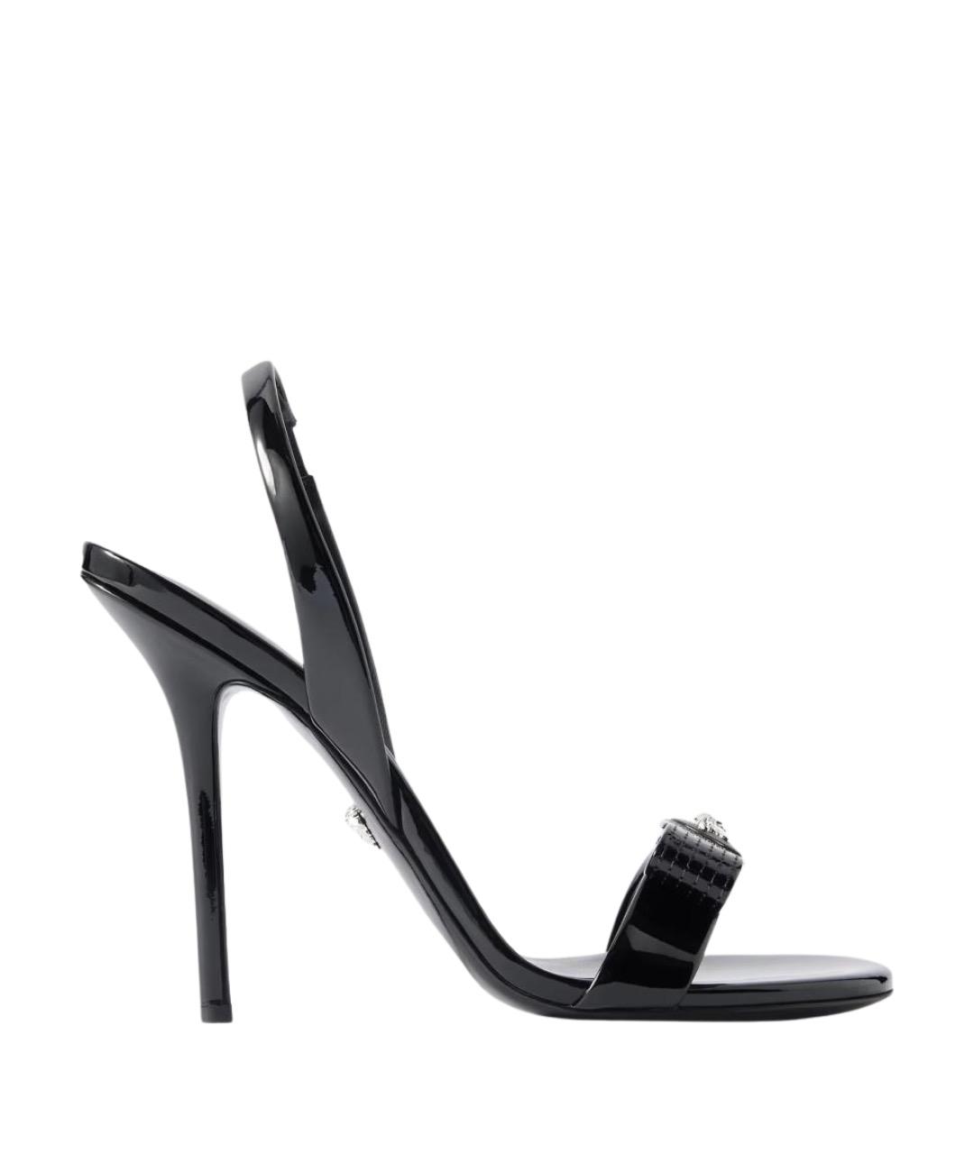 VERSACE Черные босоножки из лакированной кожи, фото 1