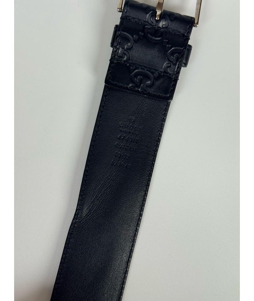 GUCCI Темно-синий кожаный ремень, фото 3
