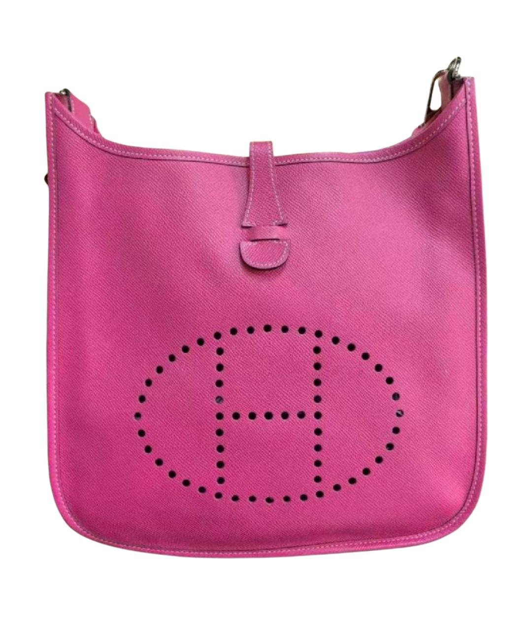 HERMES Розовая кожаная сумка через плечо, фото 1