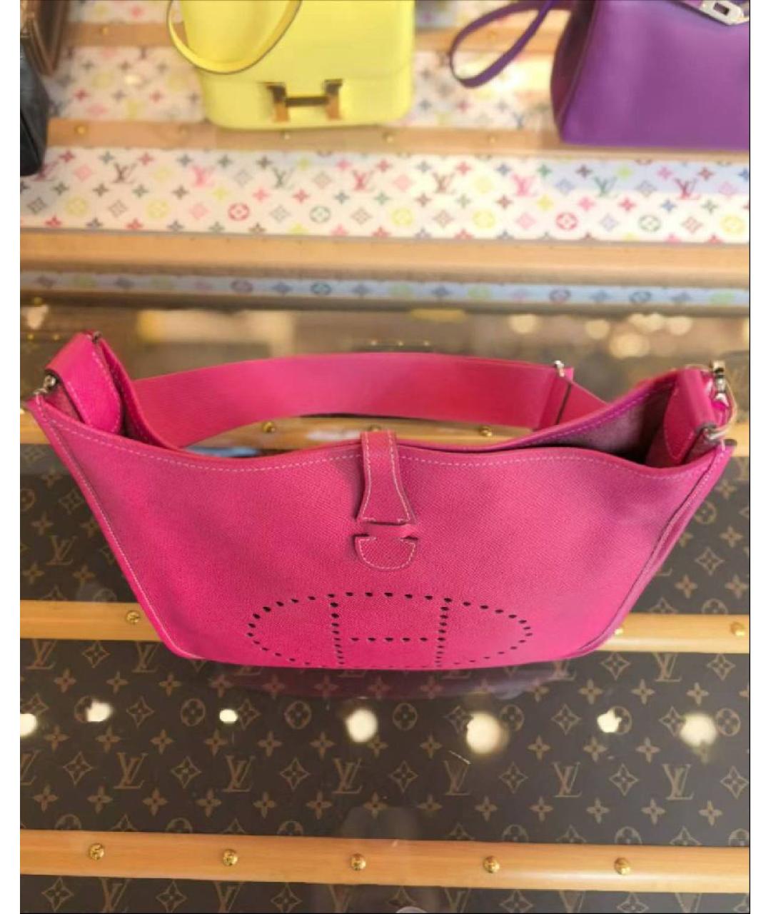 HERMES Розовая кожаная сумка через плечо, фото 6