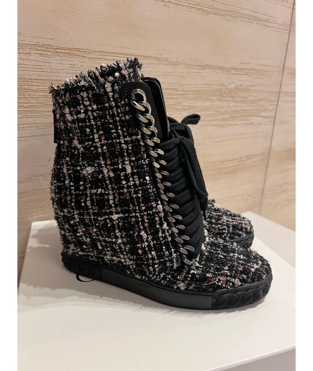 CASADEI Черные текстильные ботильоны, фото 3