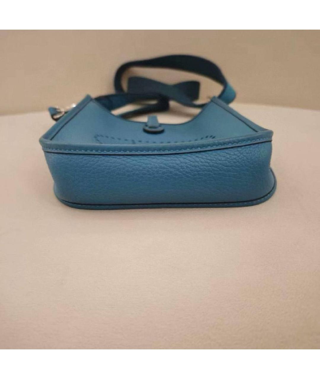 HERMES Голубая кожаная сумка через плечо, фото 8
