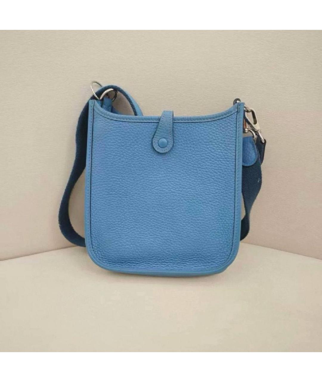 HERMES Голубая кожаная сумка через плечо, фото 2