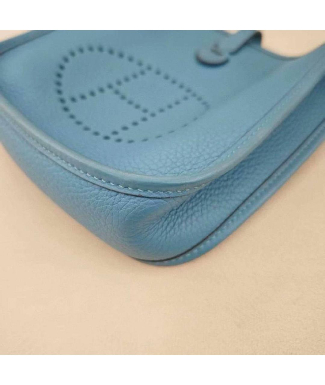 HERMES Голубая кожаная сумка через плечо, фото 3