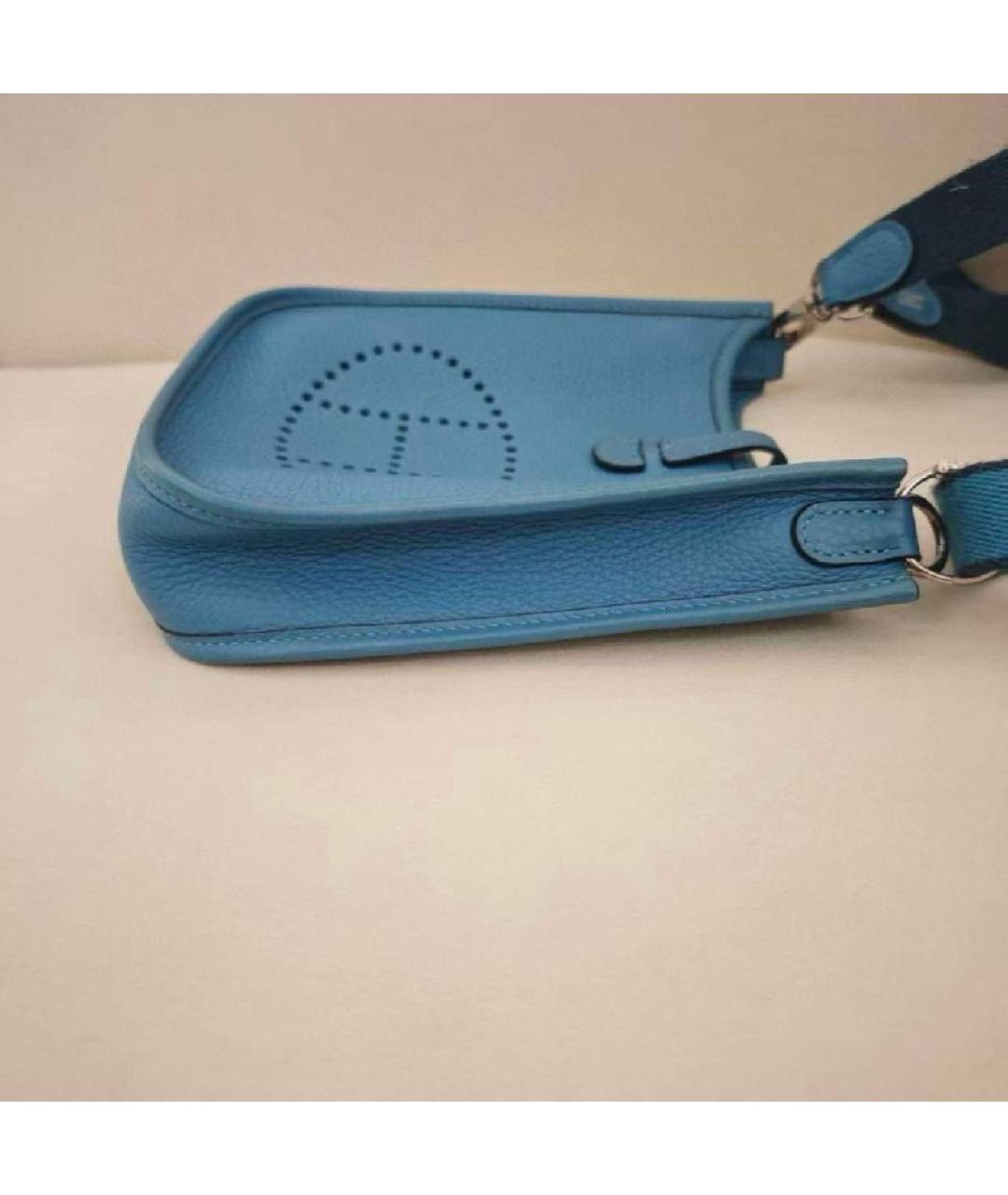 HERMES Голубая кожаная сумка через плечо, фото 4