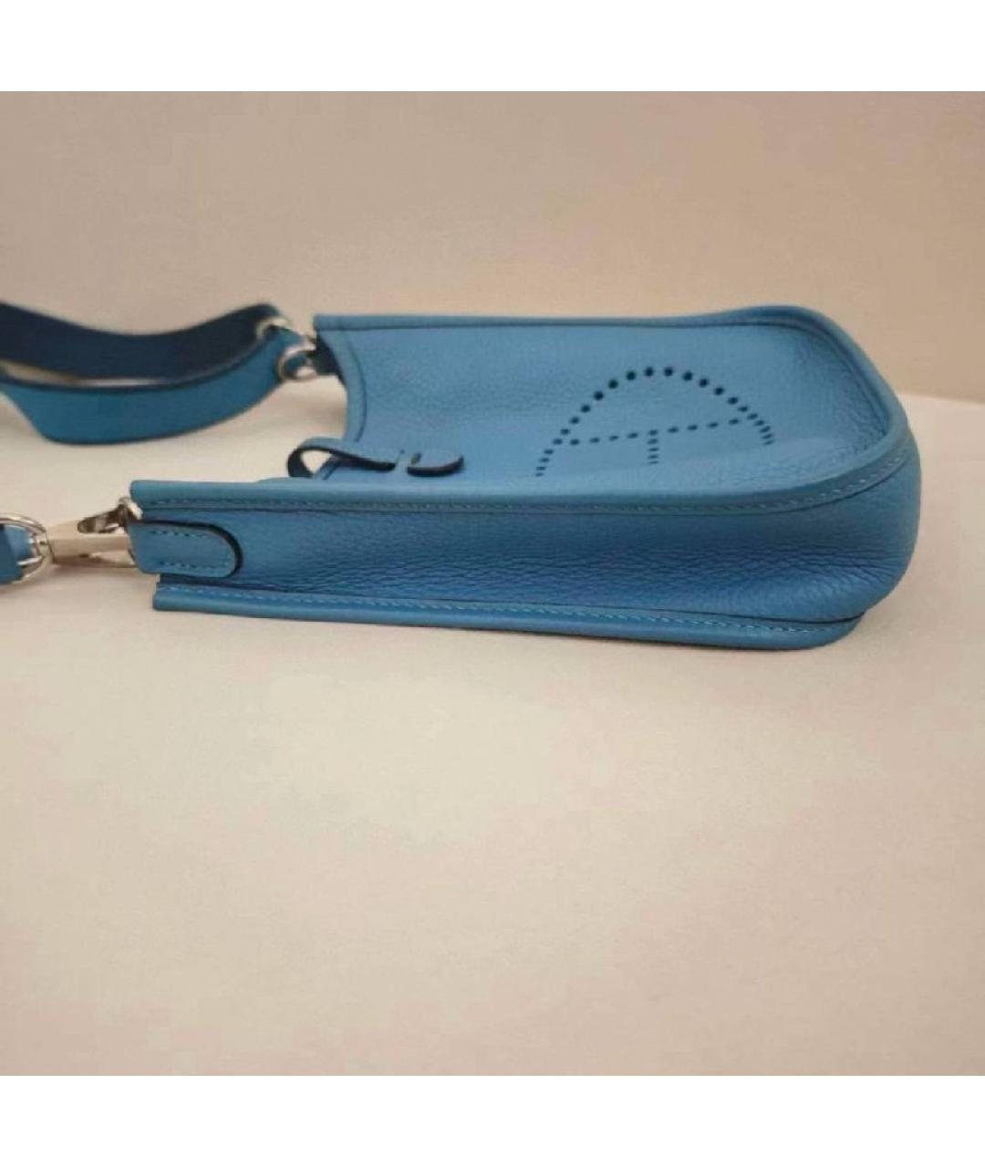 HERMES Голубая кожаная сумка через плечо, фото 6