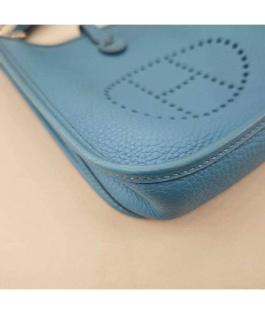 HERMES Голубая кожаная сумка через плечо, фото 5
