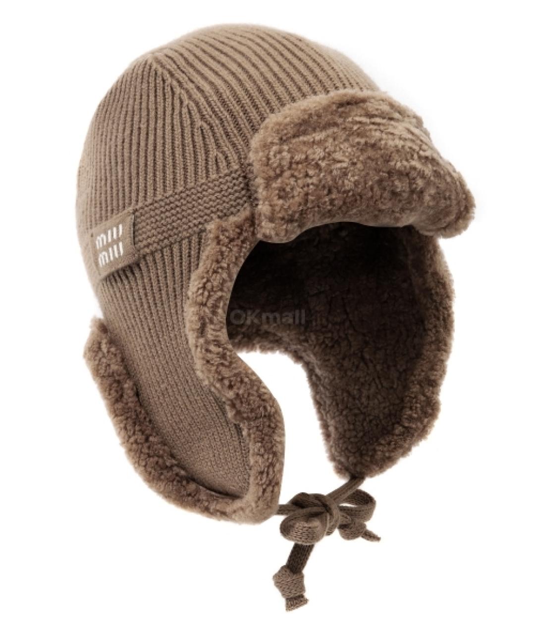 MIU MIU Коричневая шапка, фото 1