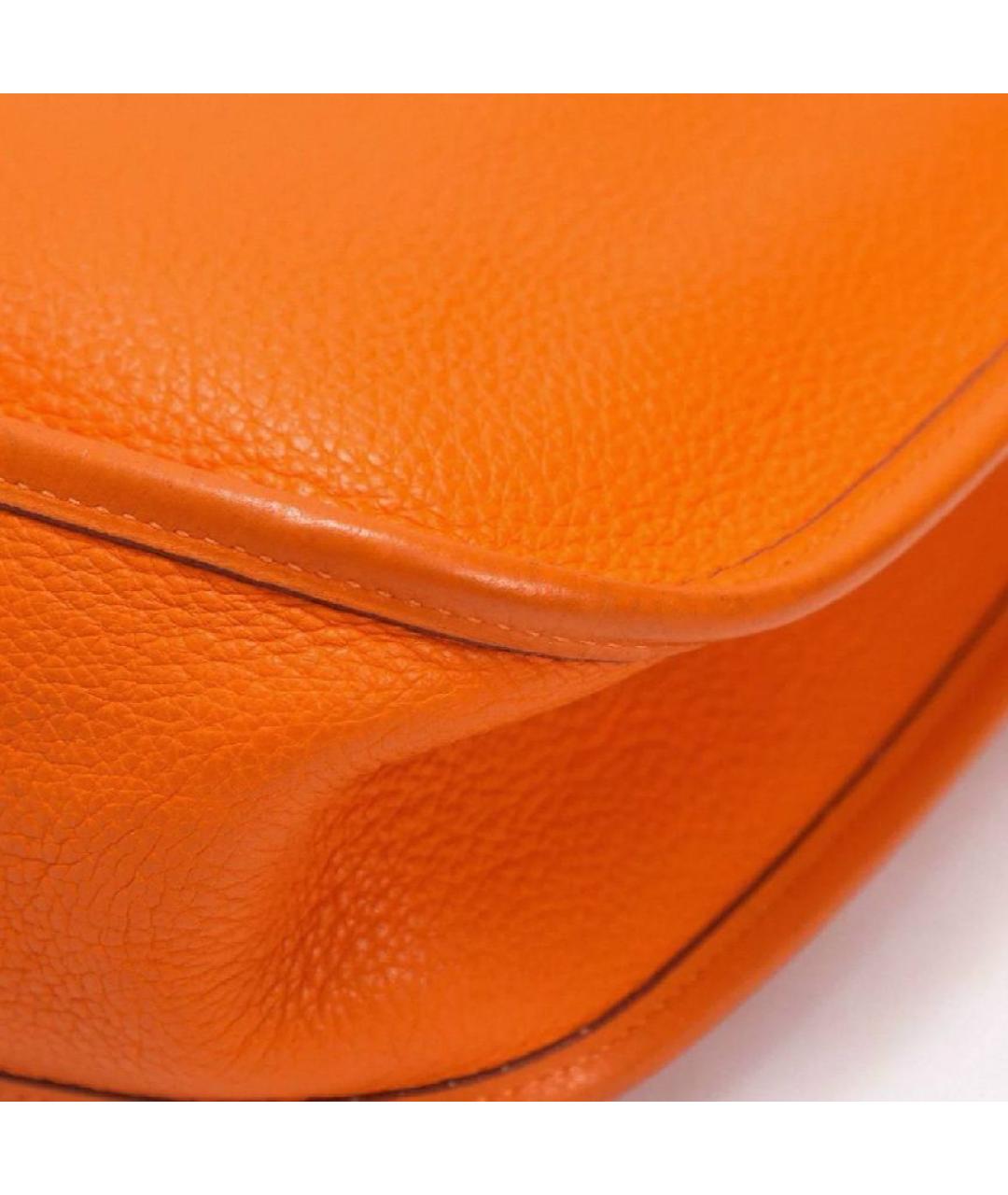 HERMES Оранжевая кожаная сумка тоут, фото 5