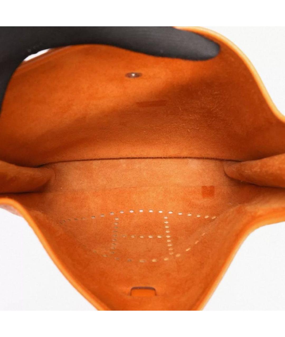 HERMES Оранжевая кожаная сумка тоут, фото 7