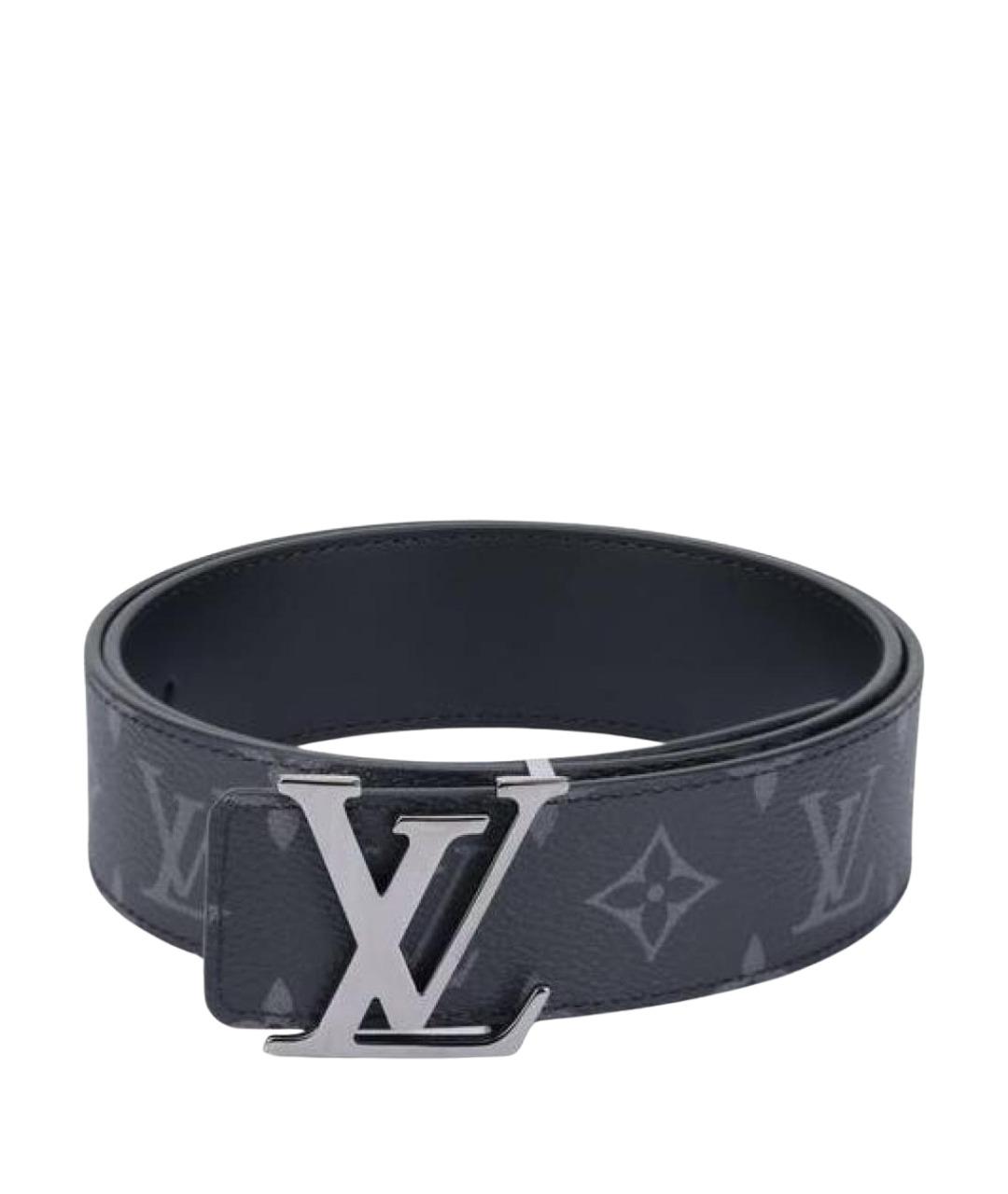 LOUIS VUITTON Антрацитовый кожаный ремень, фото 1