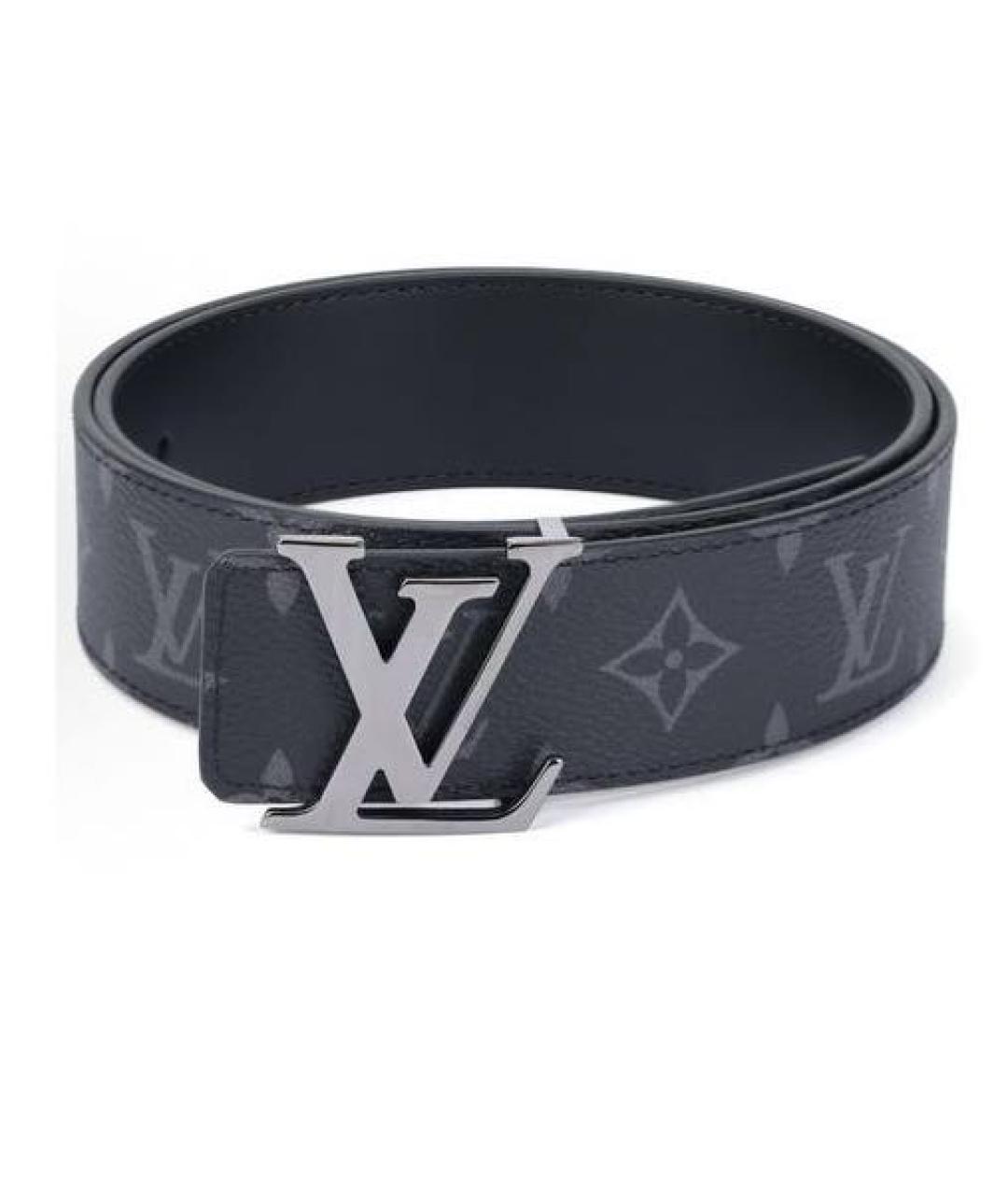 LOUIS VUITTON Антрацитовый кожаный ремень, фото 6