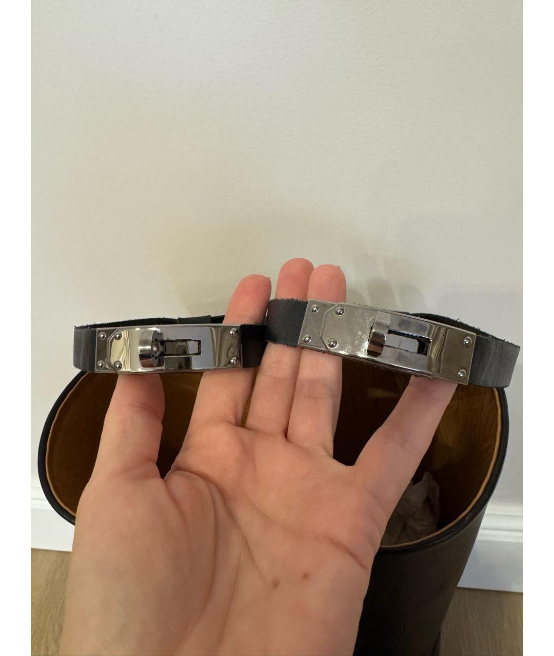 HERMES Черные кожаные сапоги, фото 6