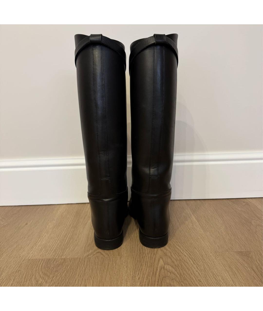 HERMES Черные кожаные сапоги, фото 4