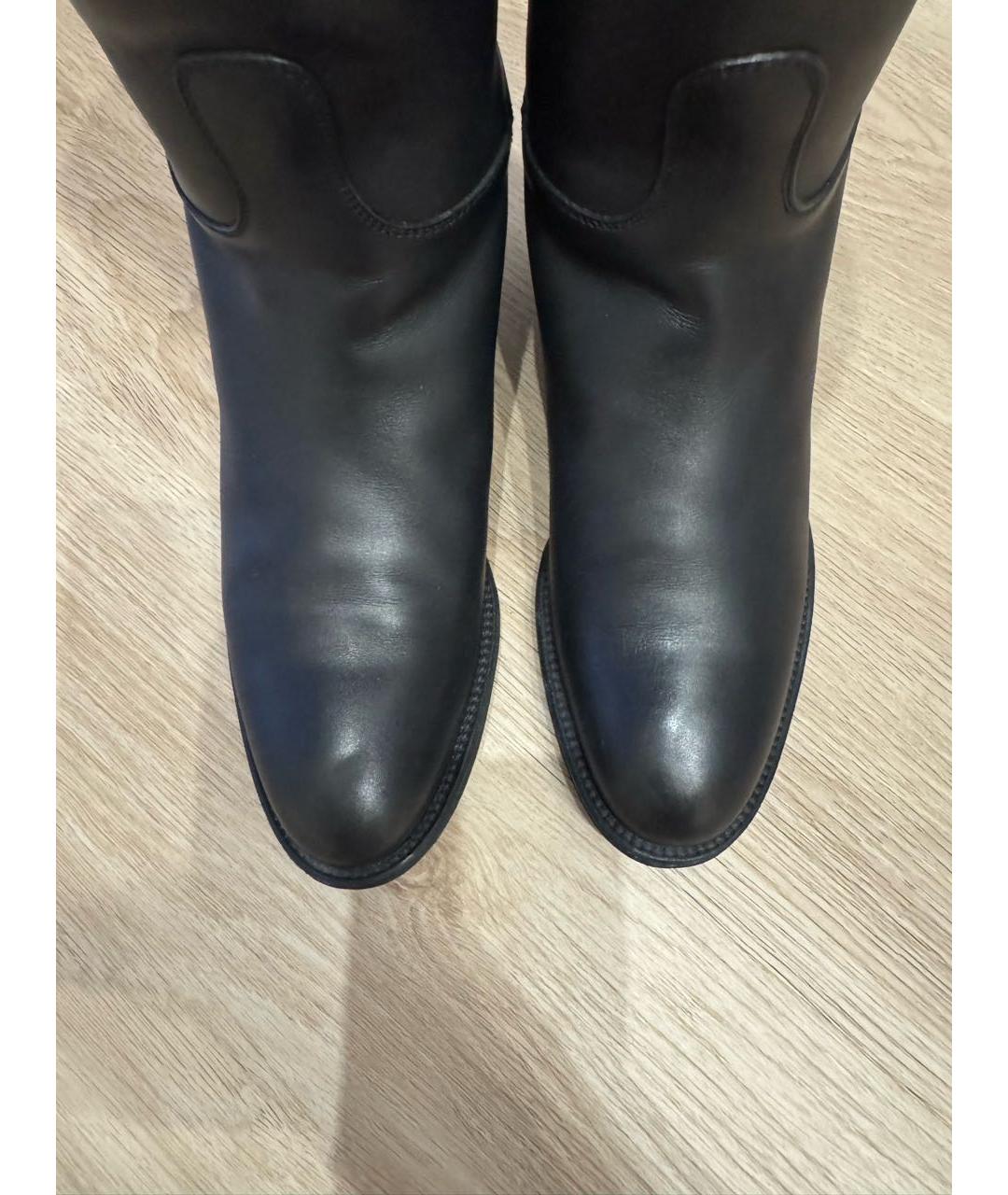 HERMES Черные кожаные сапоги, фото 3