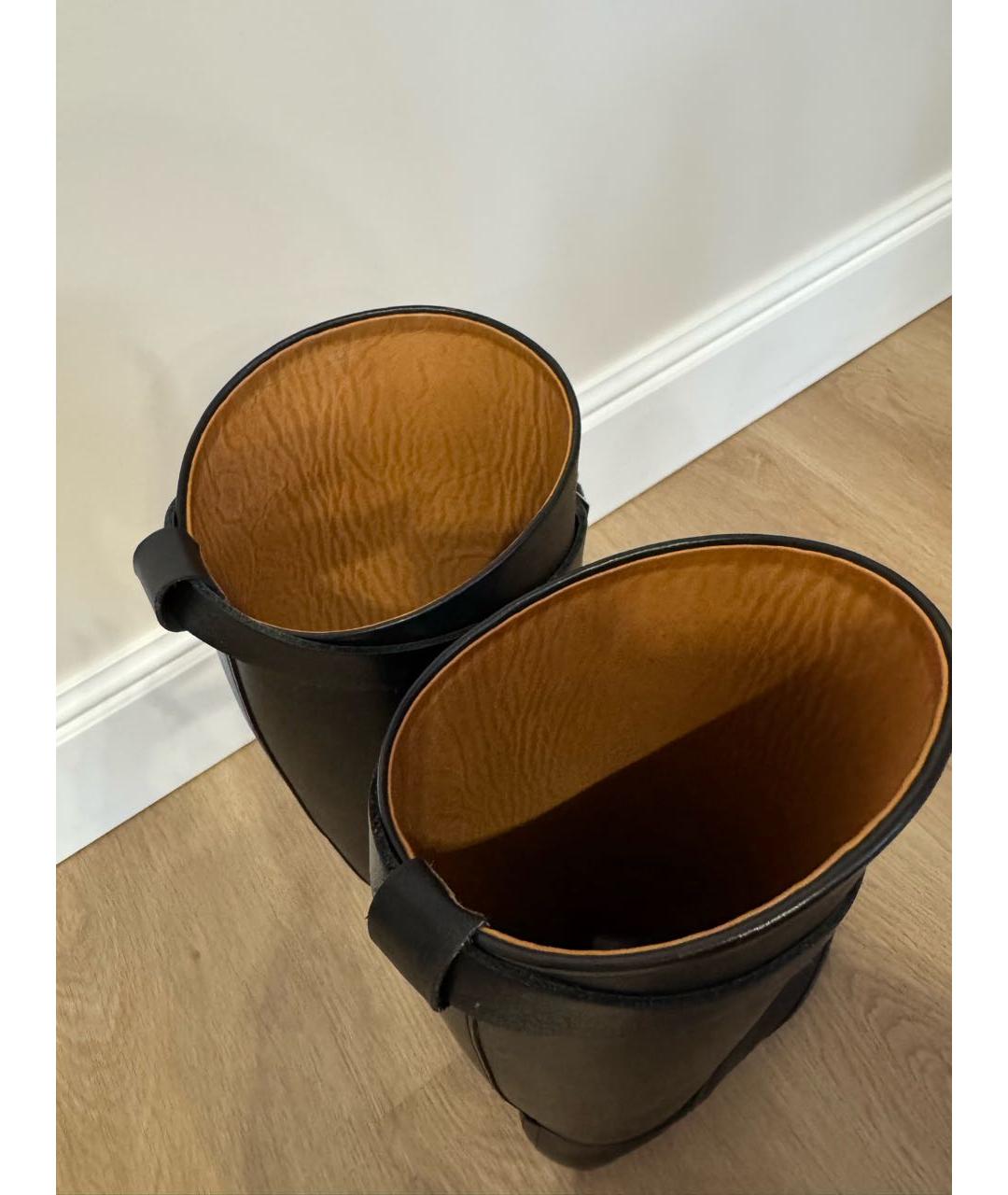 HERMES Черные кожаные сапоги, фото 8