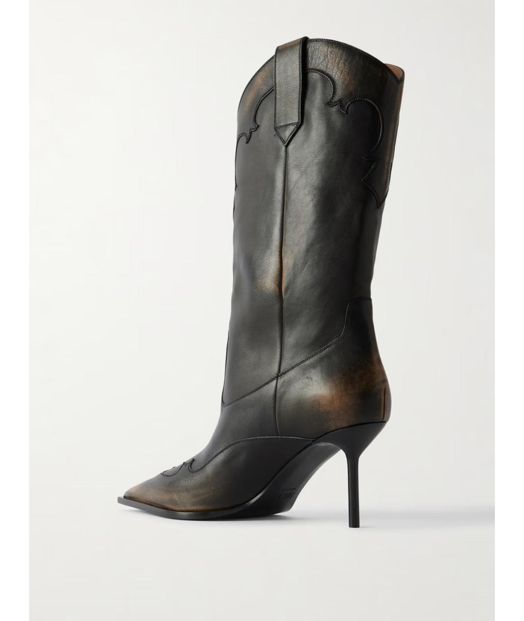 PARIS TEXAS Черные кожаные полусапоги, фото 3