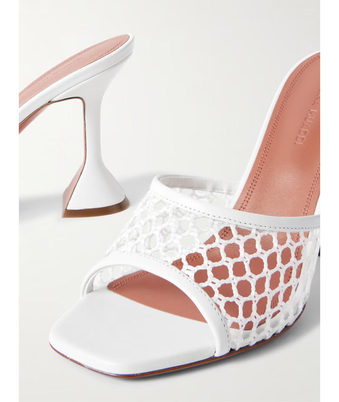 Amina Muaddi Белые мюли, фото 4