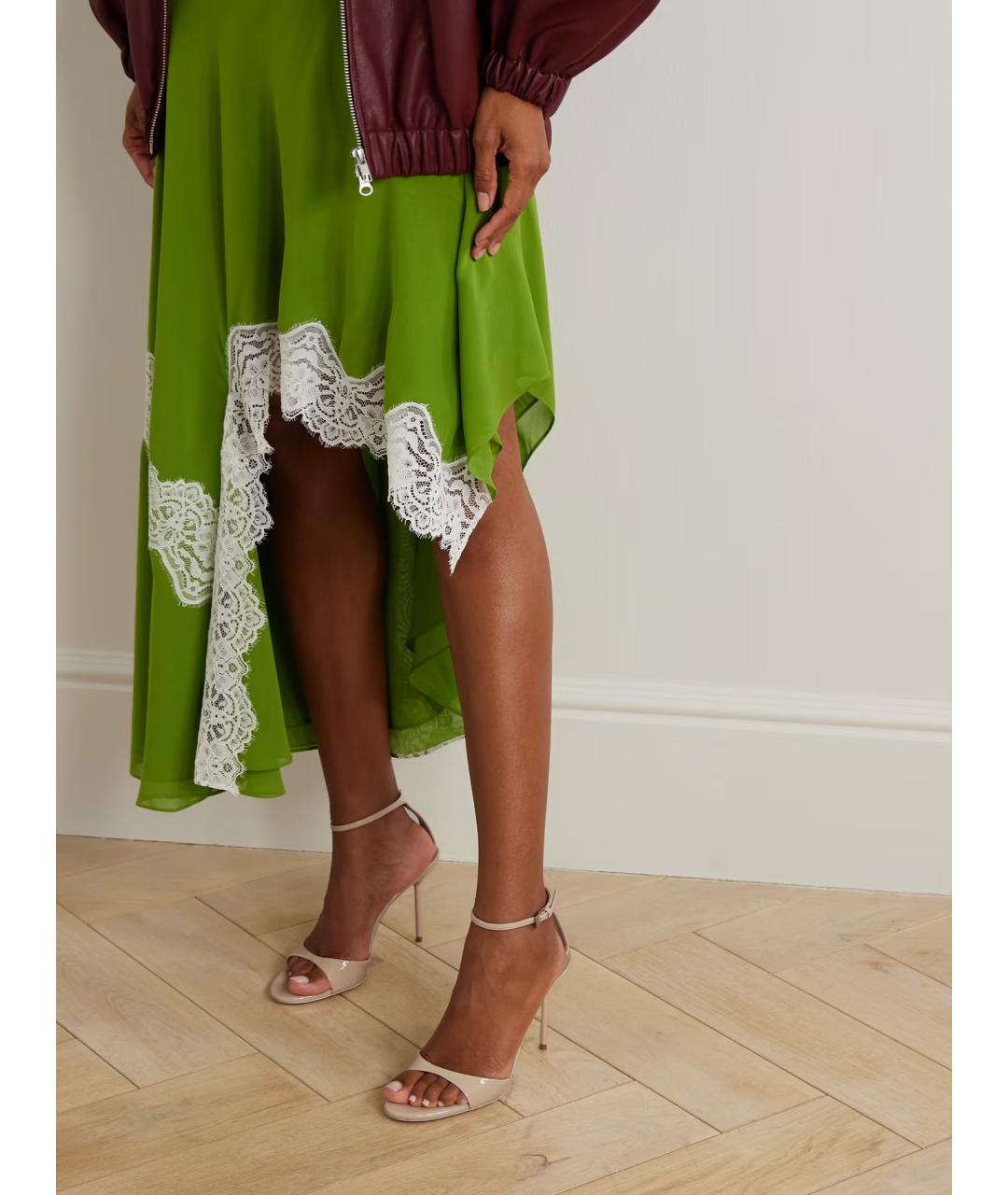 PARIS TEXAS Бежевые босоножки из лакированной кожи, фото 2