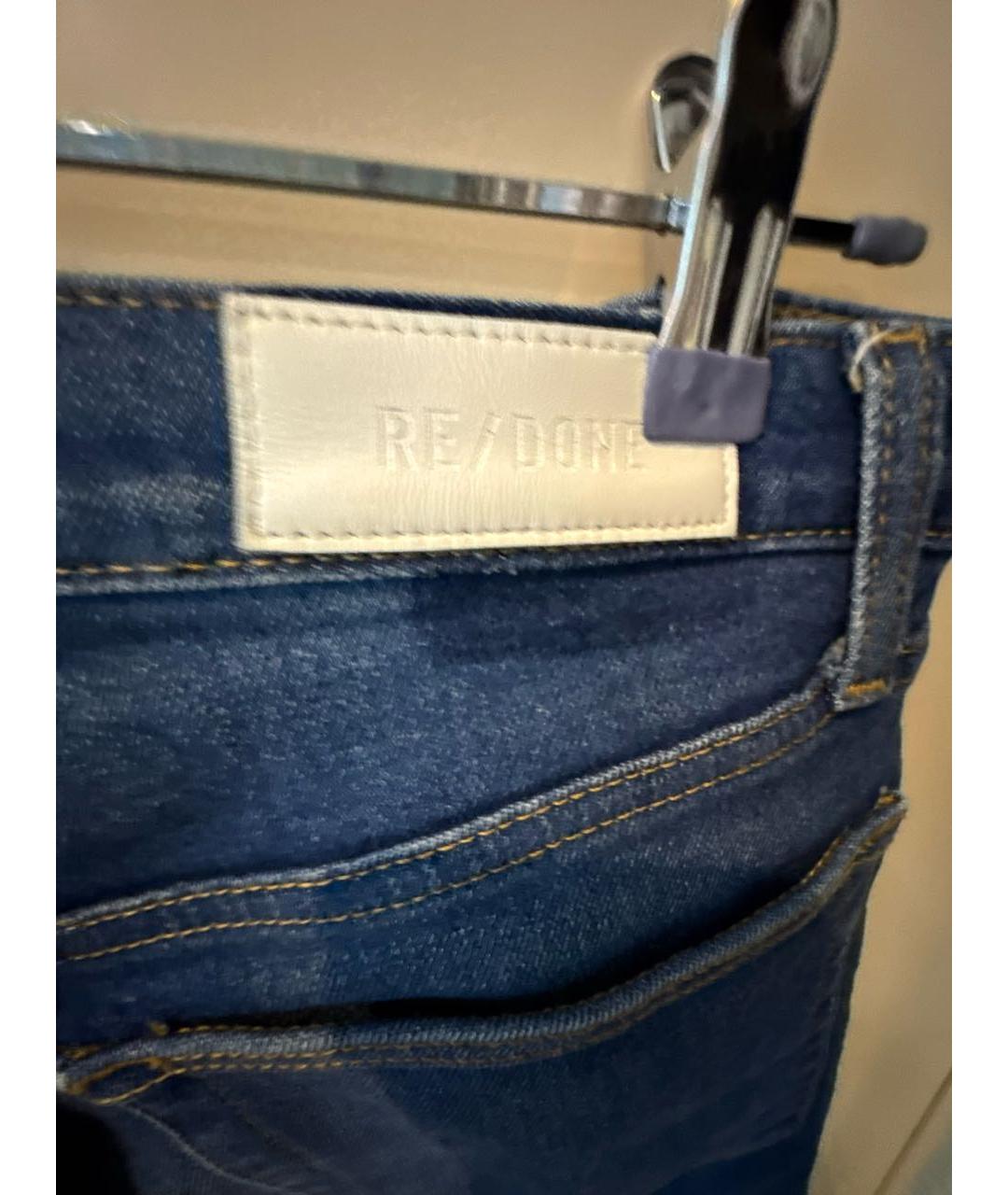 Re done Синие хлопко-эластановые джинсы слим, фото 3