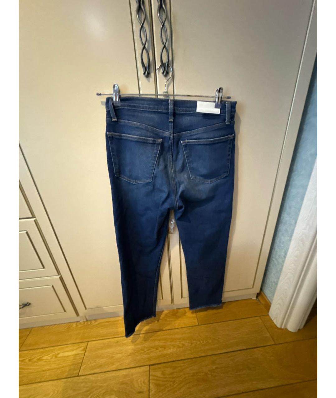 Re done Синие хлопко-эластановые джинсы слим, фото 2