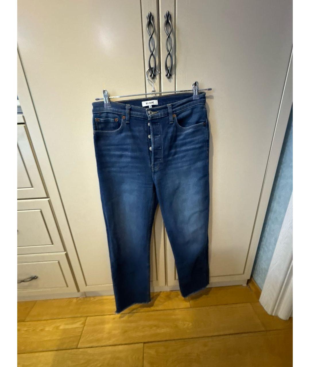 Re done Синие хлопко-эластановые джинсы слим, фото 9