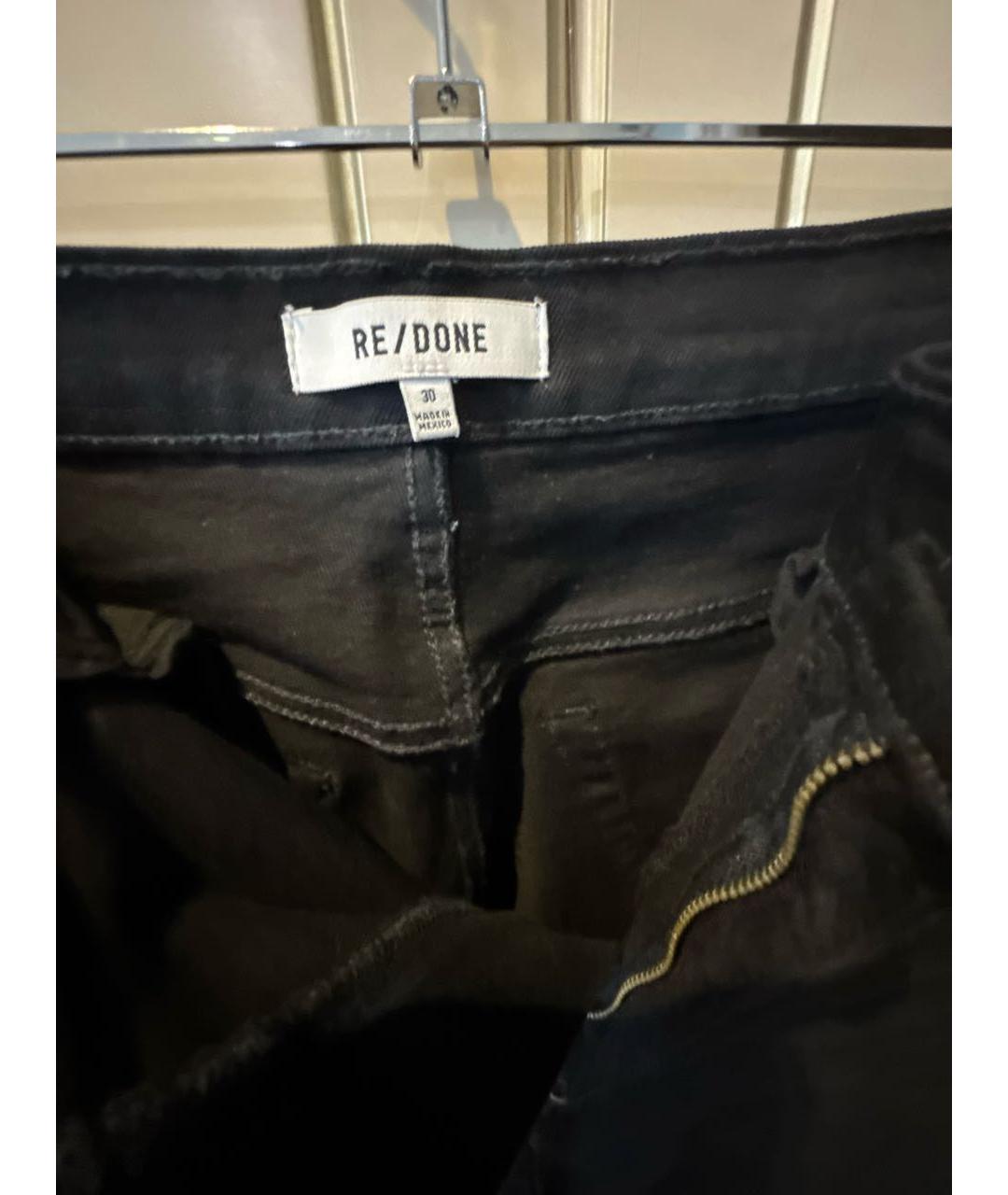 Re done Черные хлопко-эластановые джинсы слим, фото 3