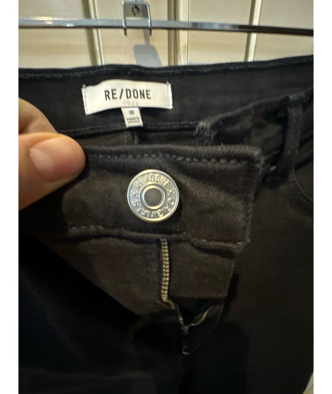 Re done Черные хлопко-эластановые джинсы слим, фото 5