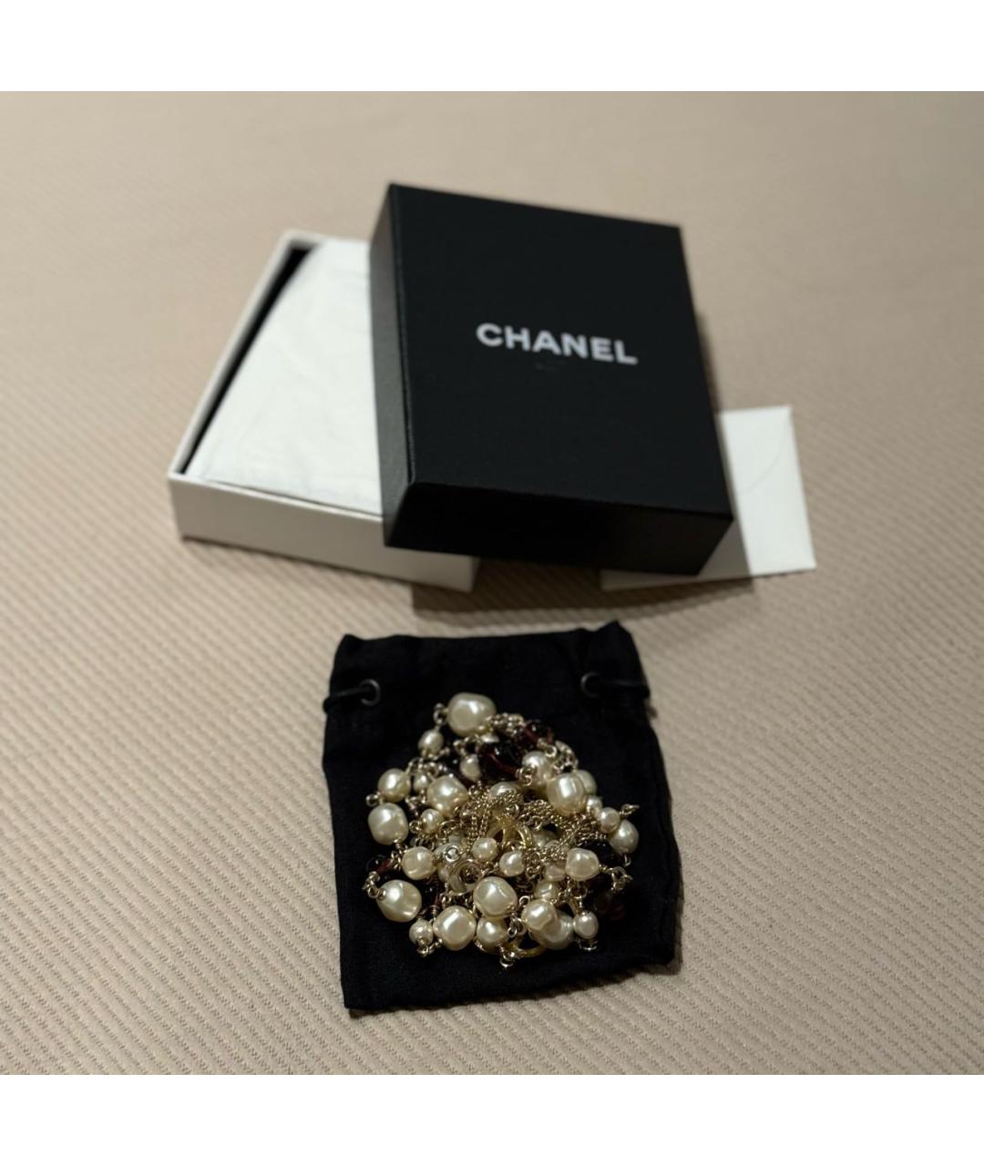 CHANEL Белое металлическое колье, фото 3