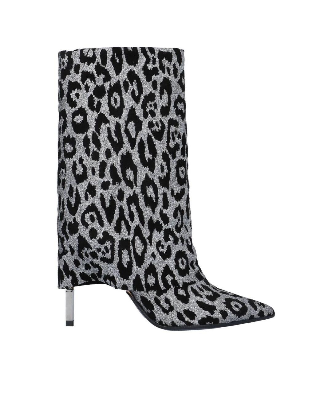 BALMAIN Серебряные замшевые ботильоны, фото 1