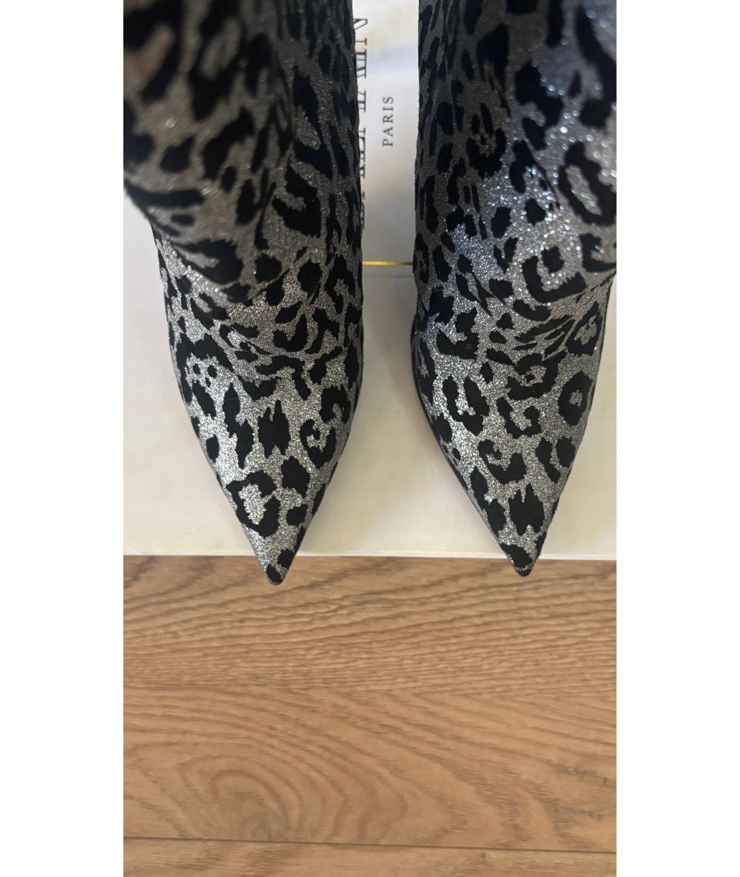 BALMAIN Серебряные замшевые ботильоны, фото 3