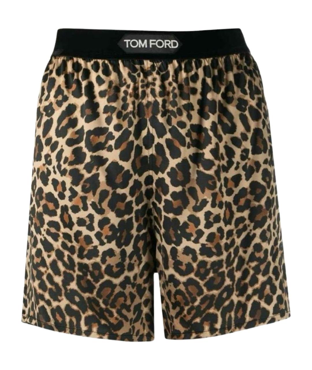 TOM FORD Коричневые шелковые шорты, фото 1