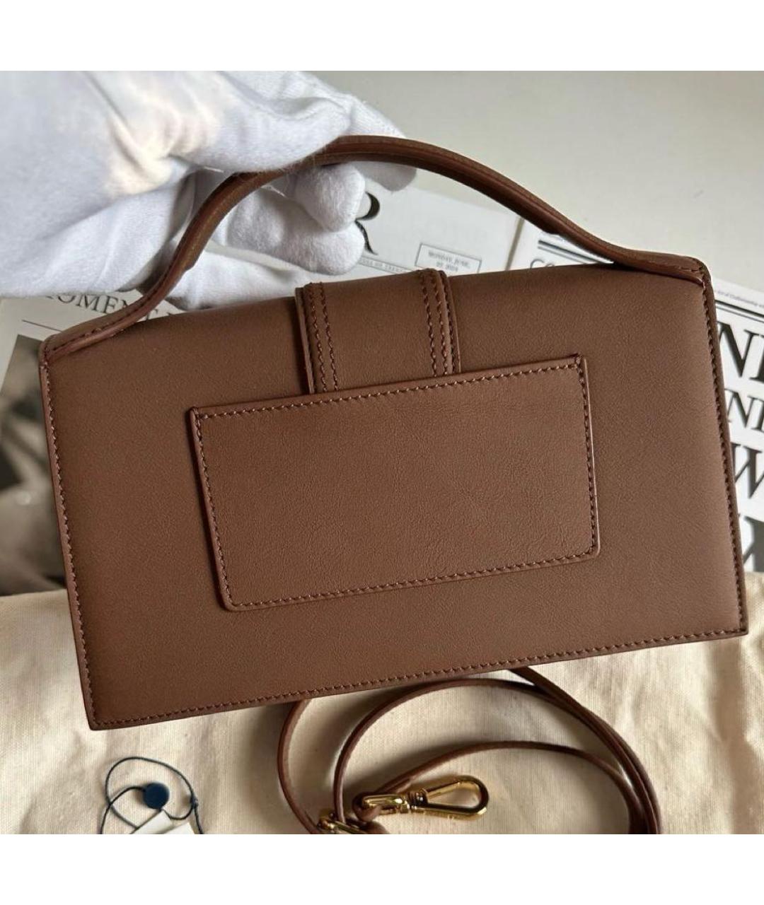 JACQUEMUS Коричневая кожаная сумка через плечо, фото 3