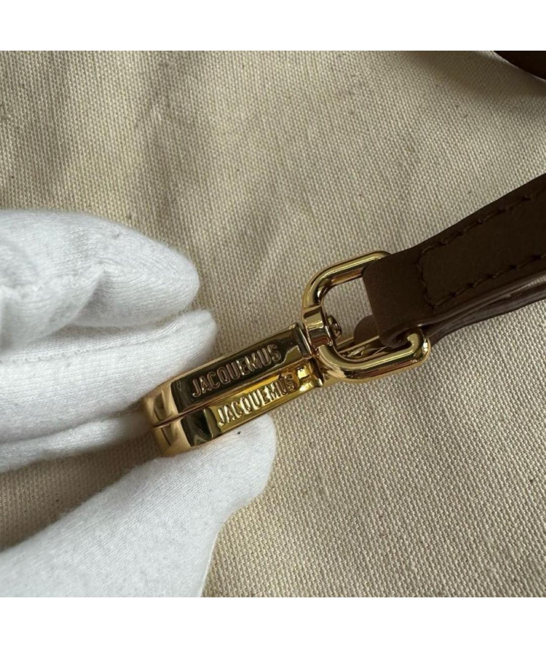 JACQUEMUS Коричневая кожаная сумка через плечо, фото 6