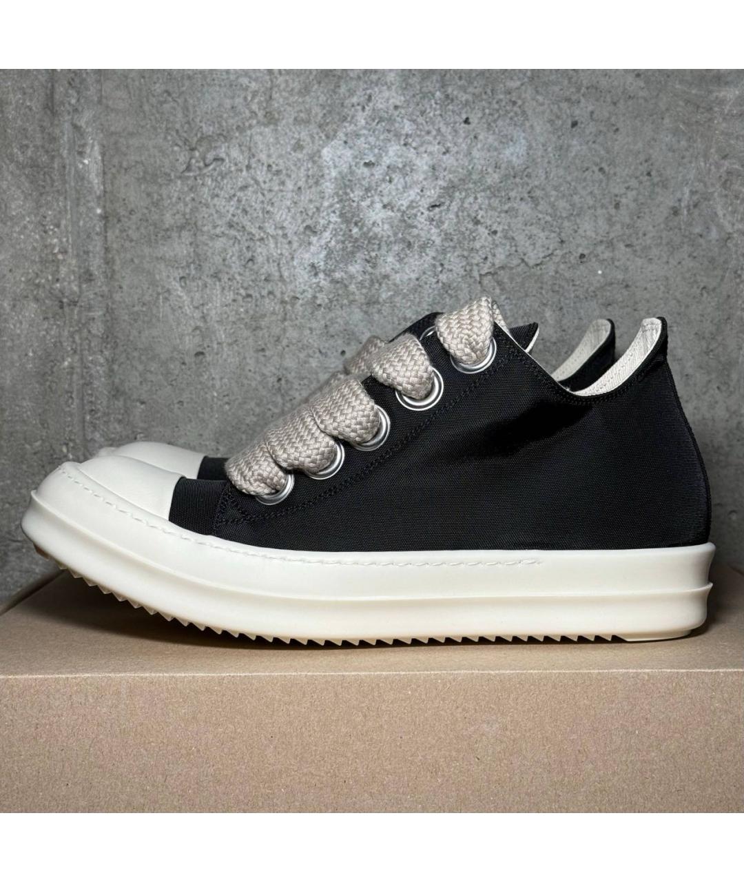 RICK OWENS DRKSHDW Черные резиновые низкие кроссовки / кеды, фото 9