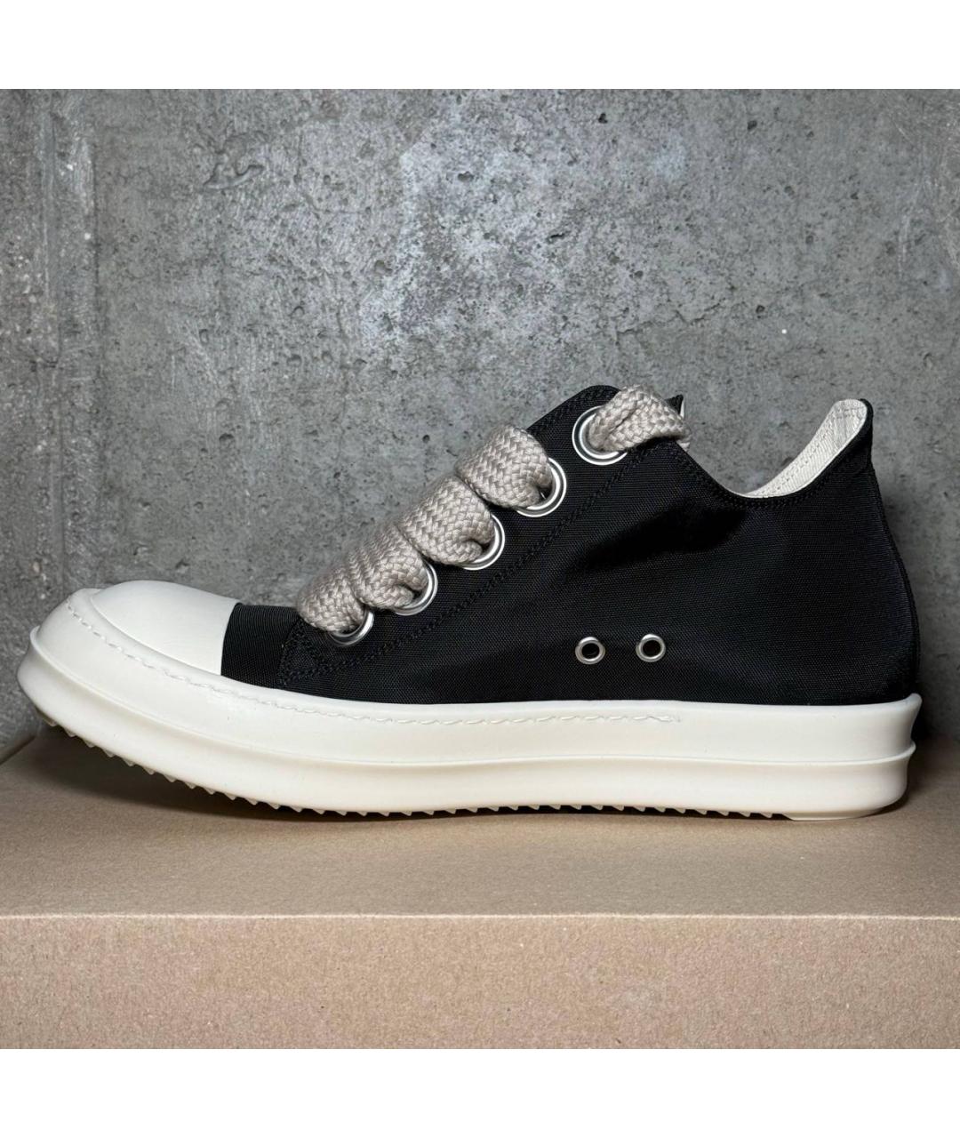 RICK OWENS DRKSHDW Черные резиновые низкие кроссовки / кеды, фото 3