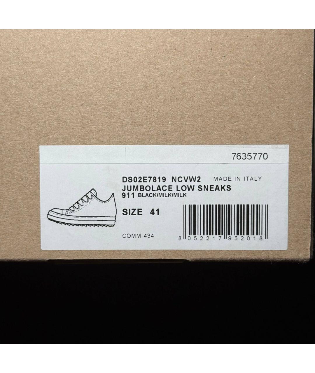 RICK OWENS DRKSHDW Черные резиновые низкие кроссовки / кеды, фото 7